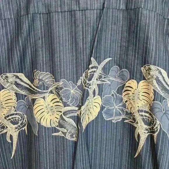 Guy Harvey AFTCO Bluewater Short Sleeve Button-up Hawaiian Shirt Men's Sz L - Picture 11 of 12